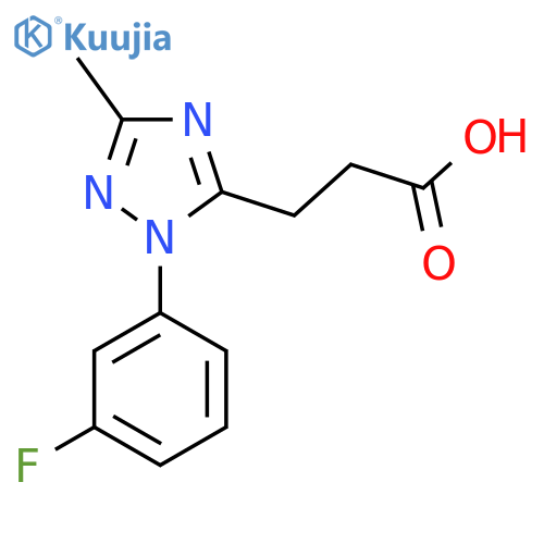 3-1-(3-Fluorophenyl)-3-methyl-1H-1,2,4-triazol-5-ylpropanoic acid structure