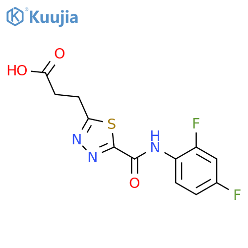 3-(5-{(2,4-Difluorophenyl)aminocarbonyl}-1,3,4-thiadiazol-2-yl)propanoic Acid structure