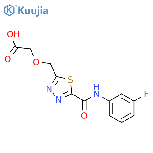 (5-{(3-Fluorophenyl)aminocarbonyl}-1,3,4-thiadiazol-2-yl)methoxyacetic Acid structure
