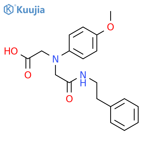 ((4-Methoxyphenyl){2-oxo-2-[(2-phenylethyl)amino]-ethyl}amino)acetic acid structure
