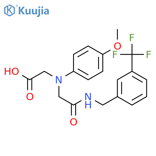 [(4-Methoxyphenyl)(2-oxo-2-{[3-(trifluoromethyl)-benzyl]amino}ethyl)amino]acetic acid structure