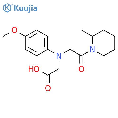 {(4-Methoxyphenyl)[2-(2-methylpiperidin-1-yl)-2-oxoethyl]amino}acetic acid structure
