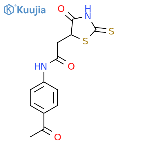 N-(4-Acetylphenyl)-2-(2-mercapto-4-oxo-4,5-dihydro-1,3-thiazol-5-yl)acetamide structure