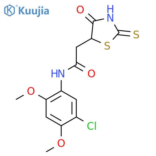 N-(5-Chloro-2,4-dimethoxyphenyl)-2-(2-mercapto-4-oxo-4,5-dihydro-1,3-thiazol-5-yl)acetamide structure