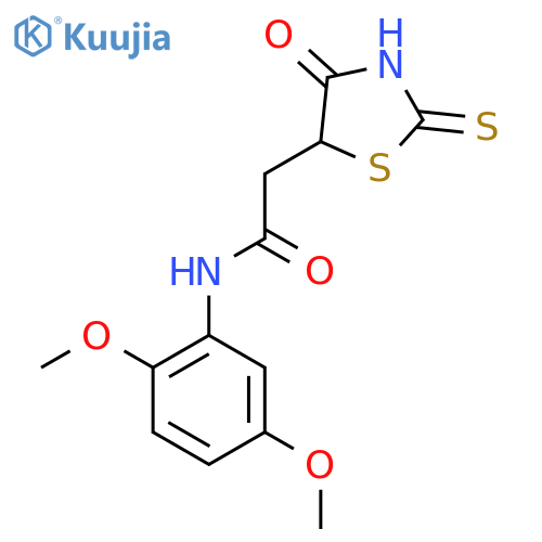 N-(2,5-Dimethoxyphenyl)-2-(2-mercapto-4-oxo-4,5-dihydro-1,3-thiazol-5-yl)acetamide structure