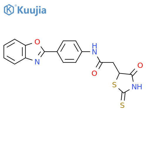 N-[4-(1,3-Benzoxazol-2-yl)phenyl]-2-(2-mercapto-4-oxo-4,5-dihydro-1,3-thiazol-5-yl)acetamide structure