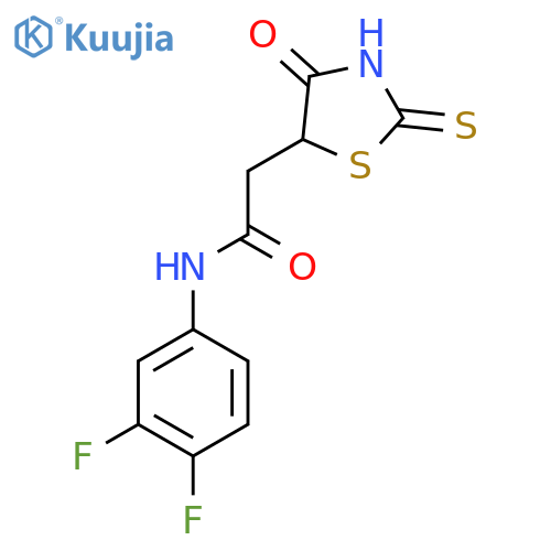 N-(3,4-Difluorophenyl)-2-(2-mercapto-4-oxo-4,5-dihydro-1,3-thiazol-5-yl)acetamide structure