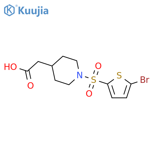 {1-(5-Bromo-2-thienyl)sulfonylpiperidin-4-yl}acetic Acid structure