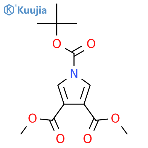 dimethyl 1-(tert-butyloxycarbonyl)-3,4-pyrroledicarboxylate structure