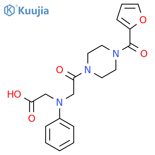 [{2-[4-(2-Furoyl)piperazin-1-yl]-2-oxoethyl}(phenyl)amino]acetic acid structure