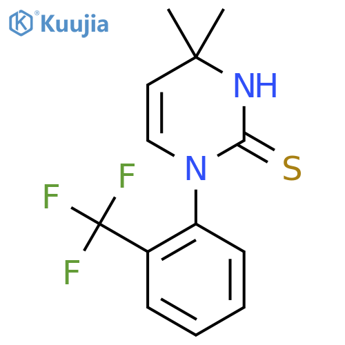4,4-Dimethyl-1-[2-(trifluoromethyl)phenyl]-1,4-dihydropyrimidine-2-thiol structure