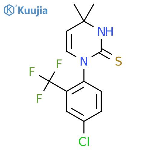 1-[4-Chloro-2-(trifluoromethyl)phenyl]-4,4-dimethyl-1,4-dihydropyrimidine-2-thiol structure