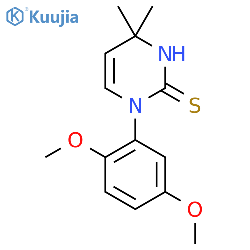 1-(2,5-Dimethoxyphenyl)-4,4-dimethyl-1,4-dihydropyrimidine-2-thiol structure