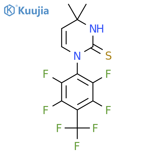 4,4-Dimethyl-1-[2,3,5,6-tetrafluoro-4-(trifluoro-methyl)phenyl]-1,4-dihydropyrimidine-2-thiol structure