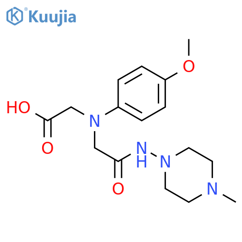 ((4-Methoxyphenyl){2-[(4-methylpiperazin-1-yl)-amino]-2-oxoethyl}amino)acetic acid structure