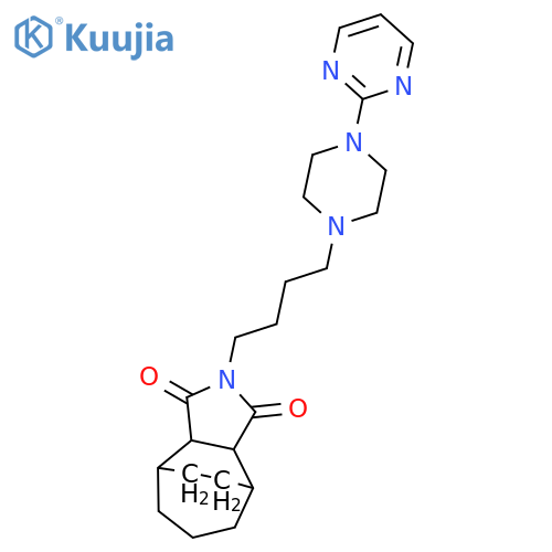 4,8-Ethanocyclohepta[c]pyrrole-1,3(2H,3aH)-dione, hexahydro-2-[4-[4-(2-pyrimidinyl)-1-piperazinyl]butyl]- structure