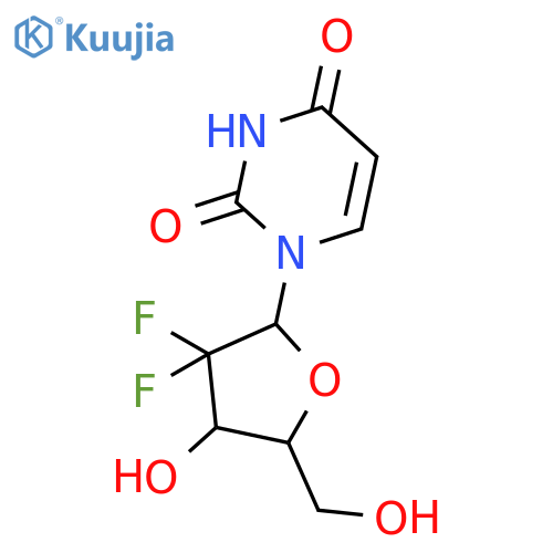 1-[(2R,4R,5R)-3,3-difluoro-4-hydroxy-5-(hydroxymethyl)tetrahydrofuran-2-yl]pyrimidine-2,4-dione structure