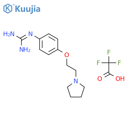 1-(4-(2-(Pyrrolidin-1-yl)ethoxy)phenyl)guanidine 2,2,2-trifluoroacetate structure