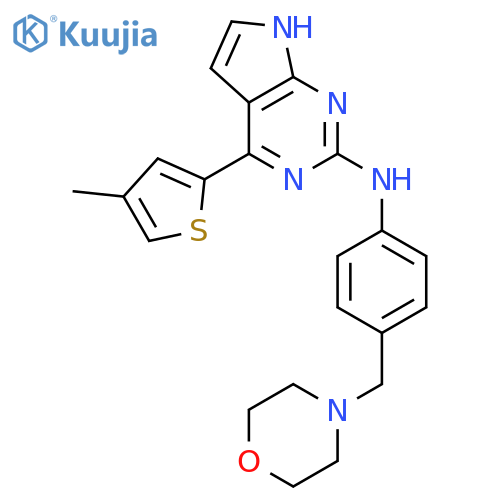 4-(4-Methylthiophen-2-yl)-N-(4-(morpholinomethyl)phenyl)-7H-pyrrolo[2,3-d]pyrimidin-2-amine structure