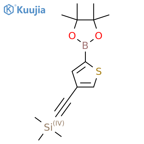 Trimethyl-[2-[5-(4,4,5,5-tetramethyl-1,3,2-dioxaborolan-2-yl)thiophen-3-yl]ethynyl]silane structure