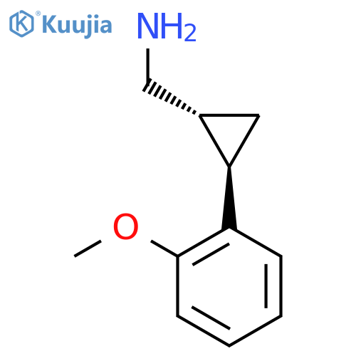 rac-(1R,2R)-2-(2-methoxyphenyl)cyclopropylmethanamine structure