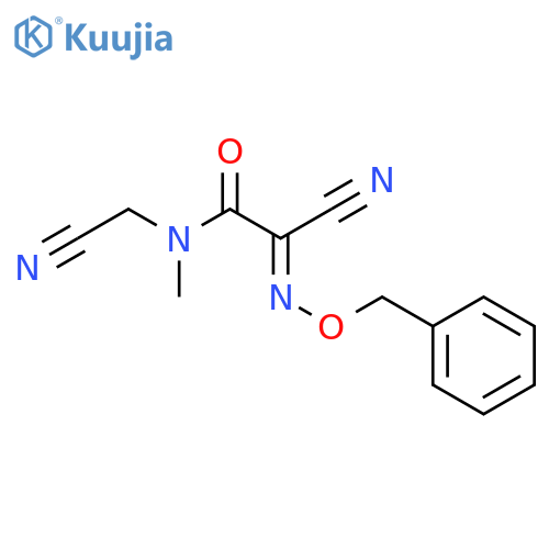 Acetamide, 2-cyano-N-(cyanomethyl)-N-methyl-2-[(phenylmethoxy)imino]-, (E)- structure