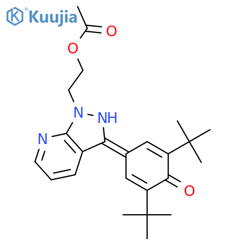 1H-Pyrazolo[3,4-b]pyridine-1-ethanol,3-[3,5-bis(1,1-dimethylethyl)-4-hydroxyphenyl]-, 1-acetate structure