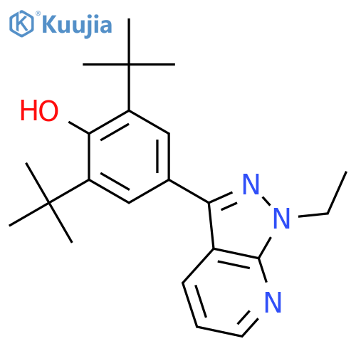 Phenol, 2,6-bis(1,1-dimethylethyl)-4-(1-ethyl-1H-pyrazolo[3,4-b]pyridin-3-yl)- structure
