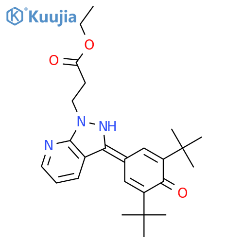 1H-Pyrazolo[3,4-b]pyridine-1-propanoicacid, 3-[3,5-bis(1,1-dimethylethyl)-4-hydroxyphenyl]-, ethyl ester structure