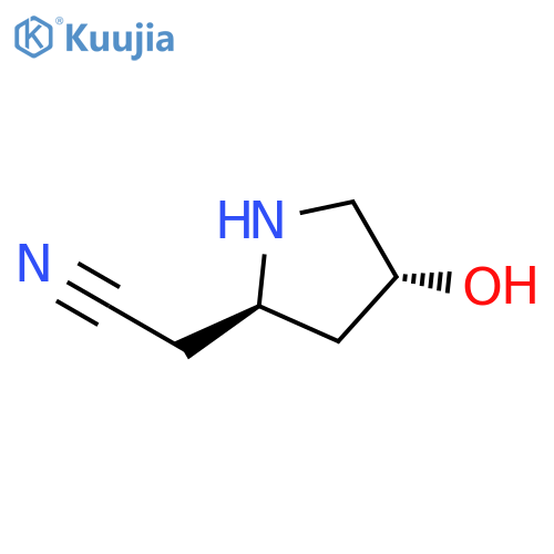 2-Pyrrolidineacetonitrile, 4-hydroxy-, (2R-trans)- structure