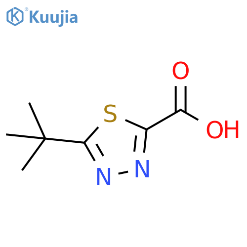 5-tert-butyl-1,3,4-thiadiazole-2-carboxylic acid structure