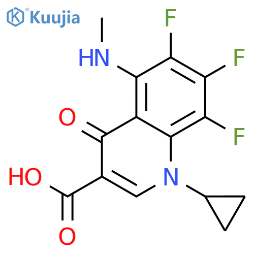 3-Quinolinecarboxylic acid, 1-cyclopropyl-6,7,8-trifluoro-1,4-dihydro-5-(methylamino)-4-oxo- structure