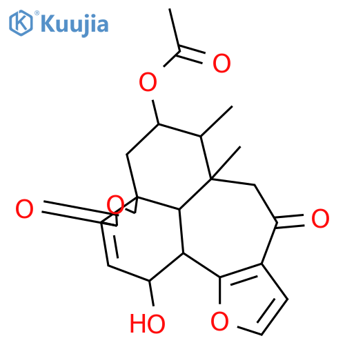3H-Furo[3'',4'':4'a,5']naphtho[1',8':5,6,7]cyclohepta[1,2-b]furan-1,8(4H,7H)-dione,5-(acetyloxy)-5,6,6a,11b,11c,12-hexahydro-12-hydroxy-6,6a-dimethyl-,(3aS,5R,6S,6aR,11bS,11cR,12S)- (9CI) structure