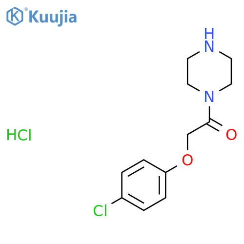 2-(4-chlorophenoxy)-1-piperazin-1-yl-ethanone;hydrochloride structure