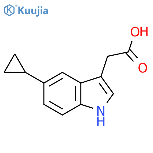 2-(5-Cyclopropyl-1H-indol-3-yl)acetic acid structure
