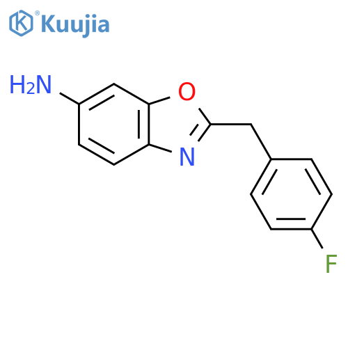 2-[(4-fluorophenyl)methyl]-1,3-benzoxazol-6-amine structure