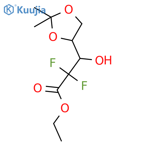 Ethyl 3-(2,2-dimethyl-1,3-dioxolan-4-yl)-2,2-difluoro-3-hydroxypropanoate structure