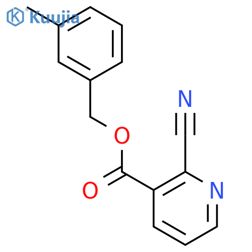 3-Pyridinecarboxylic acid, 2-cyano-, (3-methylphenyl)methyl ester structure