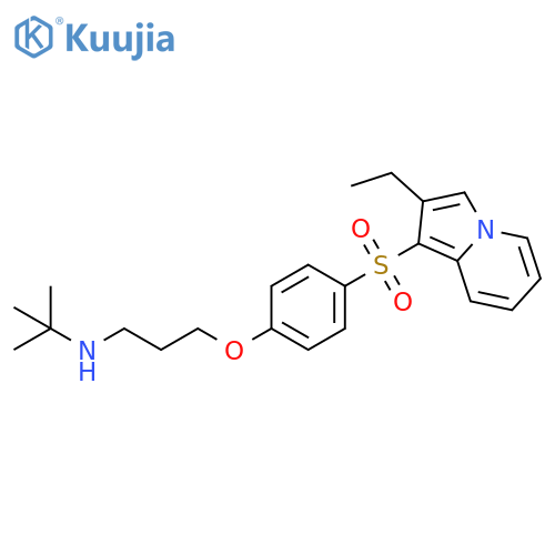 1-Propanamine,N-(1,1-dimethylethyl)-3-[4-[(2-ethyl-1-indolizinyl)sulfonyl]phenoxy]- structure