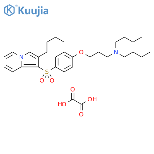 1-Butanamine,N-butyl-N-[3-[4-[(2-butyl-1-indolizinyl)sulfonyl]phenoxy]propyl]-,ethanedioate (1:1) structure