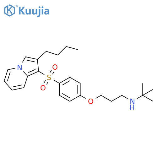 1-Propanamine,3-[4-[(2-butyl-1-indolizinyl)sulfonyl]phenoxy]-N-(1,1-dimethylethyl)- structure