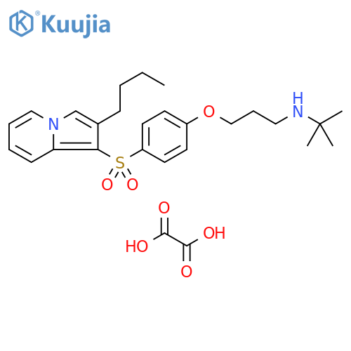 1-Propanamine,3-[4-[(2-butyl-1-indolizinyl)sulfonyl]phenoxy]-N-(1,1-dimethylethyl)-,ethanedioate (1:1) structure