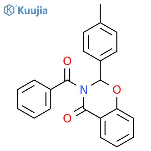 4H-1,3-Benzoxazin-4-one,3-benzoyl-2,3-dihydro-2-(4-methylphenyl)- structure