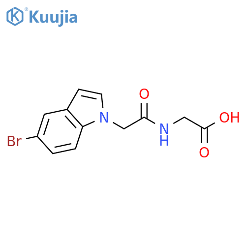 2-2-(5-bromo-1H-indol-1-yl)acetamidoacetic acid structure