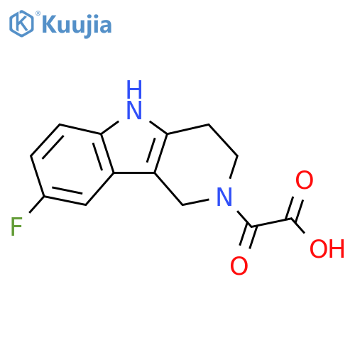 2-(8-fluoro-3,4-dihydro-1H-pyrido[4,3-b]indol-2(5H)-yl)-2-oxoacetic acid structure
