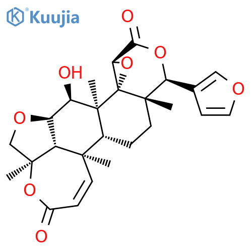 3H-Furo[2,3,4-jk]oxireno[4,4a][2]benzopyrano[6,5-g][2]benzoxepin-1,8(3aH,13aH)-dione,3-(3-furanyl)-4,5,5a,5b,9a,10,11a,11b,12,12a-decahydro-12-hydroxy-3a,5b,9a,12a-tetramethyl-,(3S,3aS,5aR,5bR,9aR,11aR,11bS,12S,12aS,12bR,13aS)- (9CI) structure