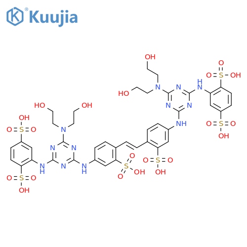 1,4-Benzenedisulfonicacid,2,2'-[1,2-ethenediylbis[(3-sulfo-4,1-phenylene)imino[6-[bis(2-hydroxyethyl)amino]-1,3,5-triazine-4,2-diyl]imino]]bis- structure