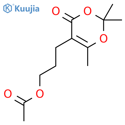 4H-1,3-Dioxin-4-one, 5-[3-(acetyloxy)propyl]-2,2,6-trimethyl- structure