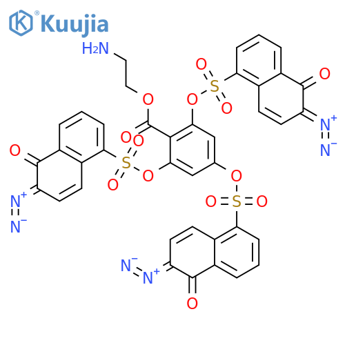 Benzoic acid, 2,4,6-tris[[(6-diazo-5,6-dihydro-5-oxo-1-naphthalenyl)sulfonyl]oxy]-, 2-aminoethyl ester structure