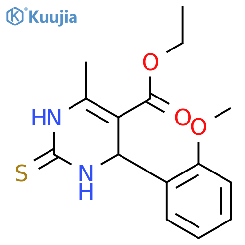 ethyl 4-(2-methoxyphenyl)-6-methyl-2-sulfanylidene-1,2,3,4-tetrahydropyrimidine-5-carboxylate structure